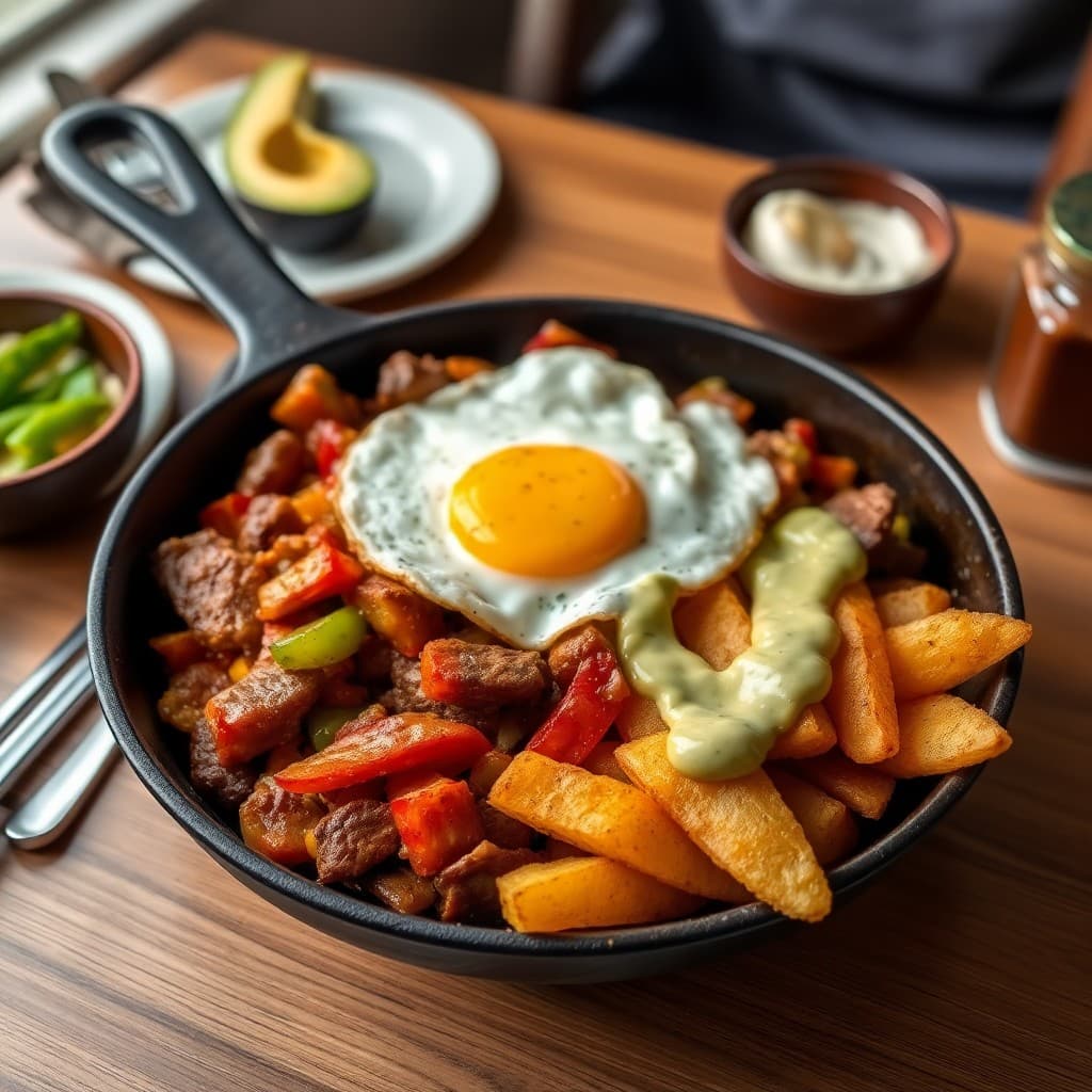 Peruvian Lomo Saltado Breakfast Skillet