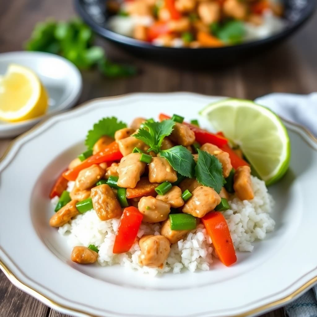 Vibrant Thai Basil Chicken Bowls