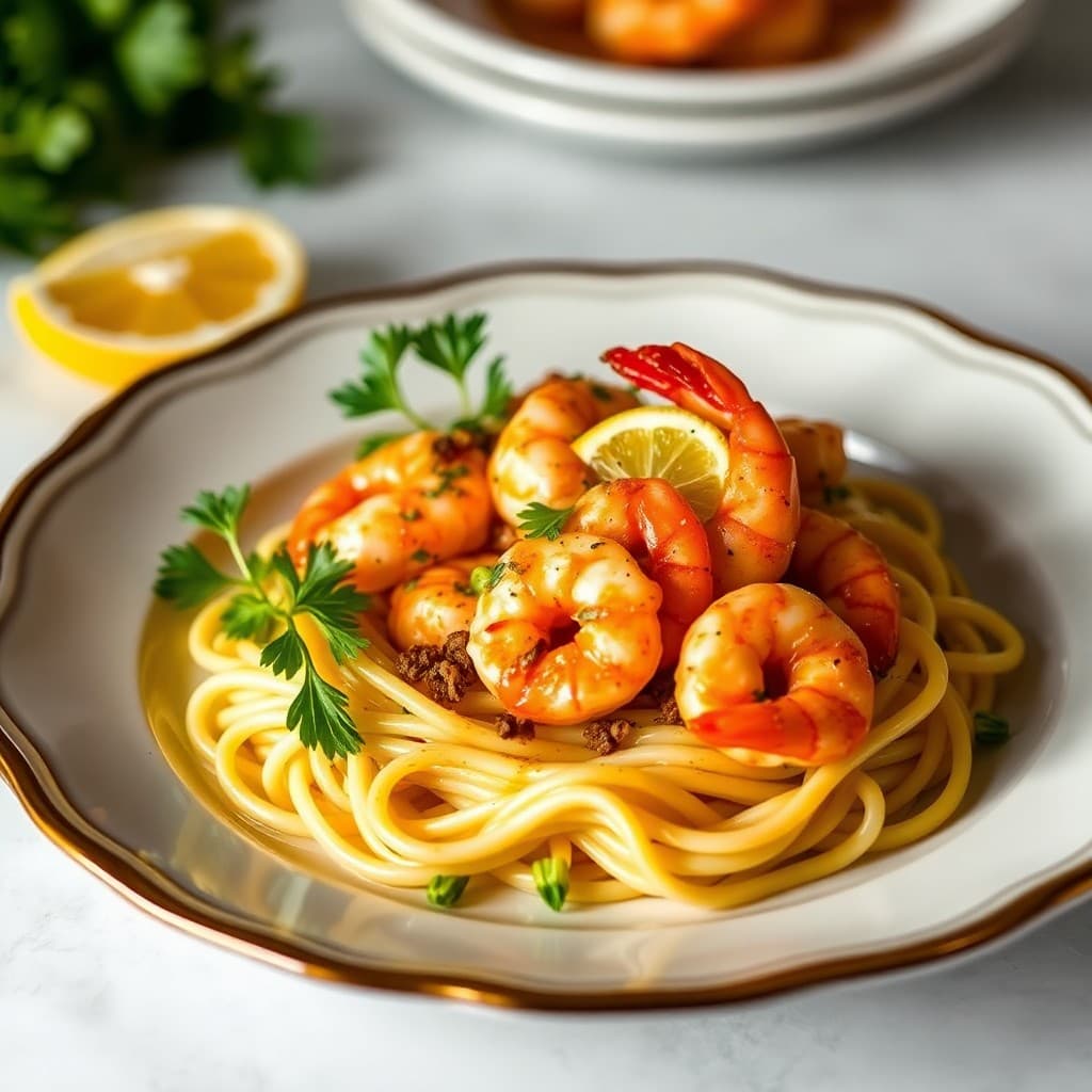 Sizzling Lemon-Garlic Shrimp Scampi