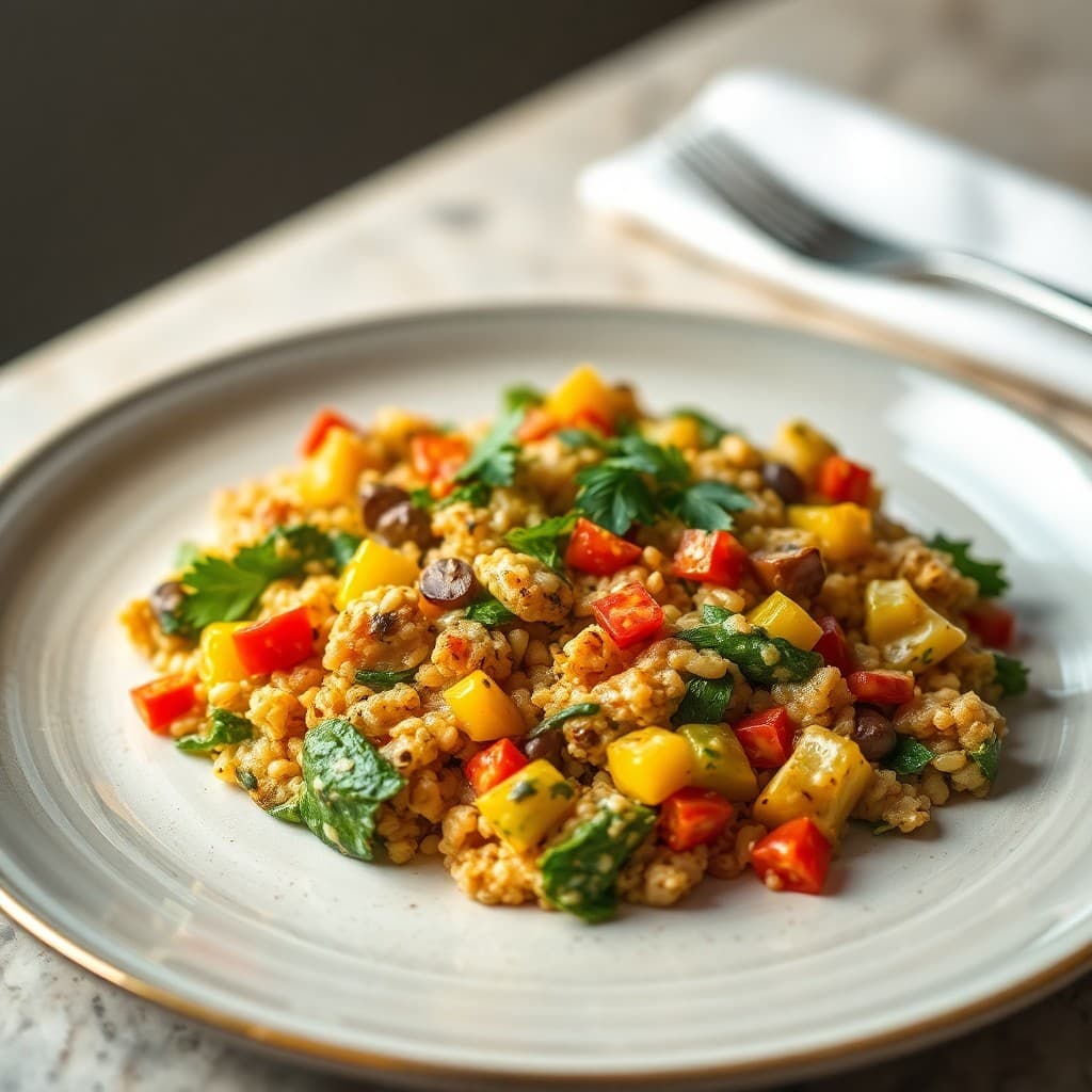 Mediterranean Veggie Scramble