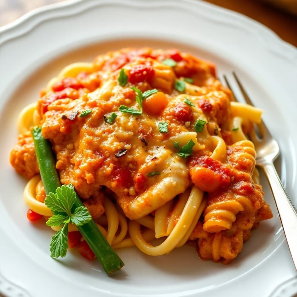 Zesty Chicken Parmesan Pasta Bake