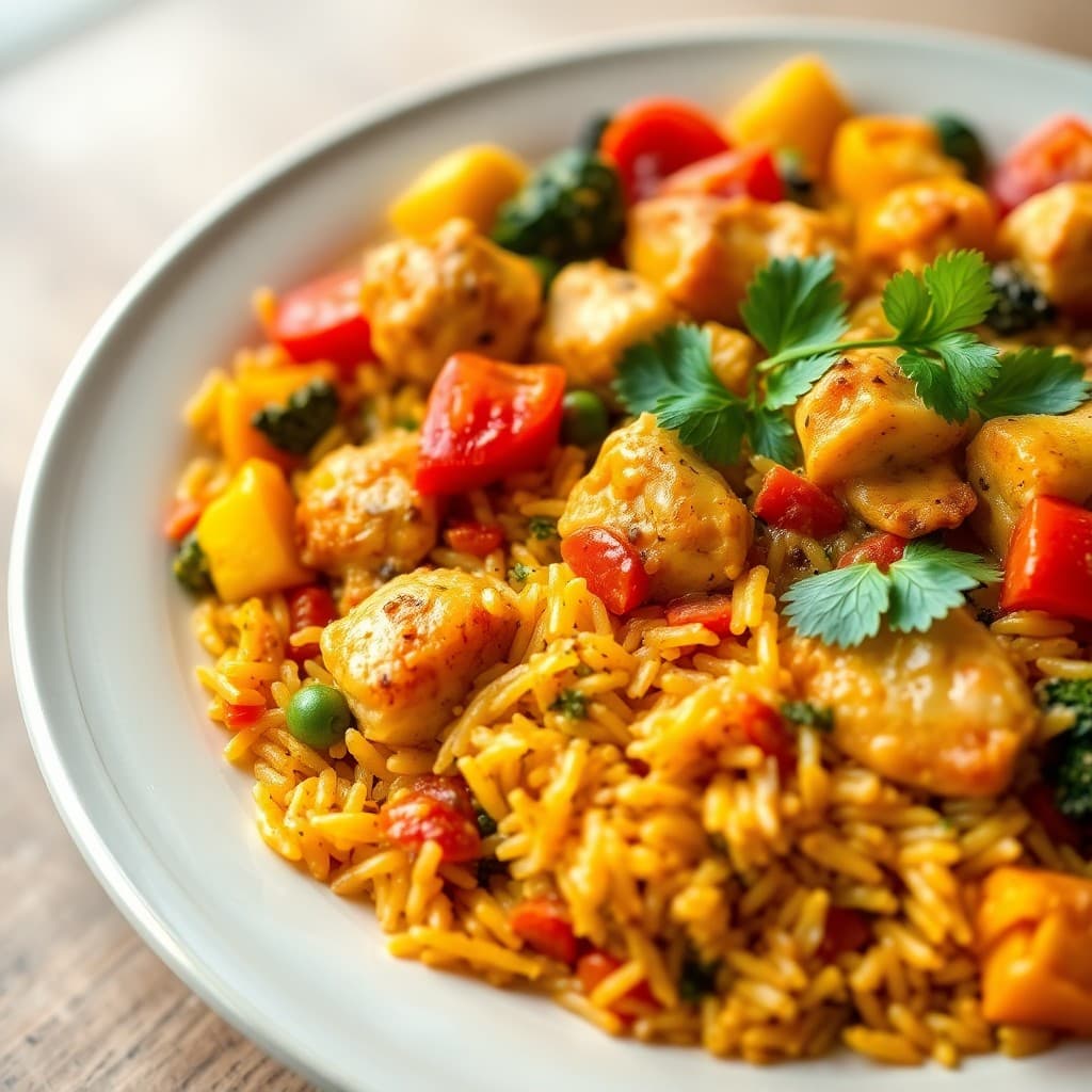 Vibrant Spanish Chicken Paella
