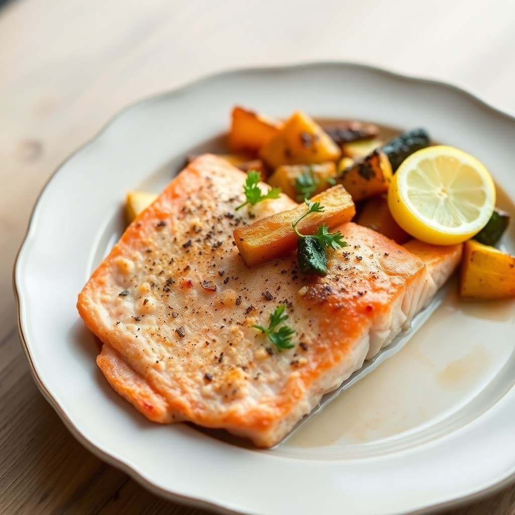 Paleo Baked Salmon and Roasted Veggies