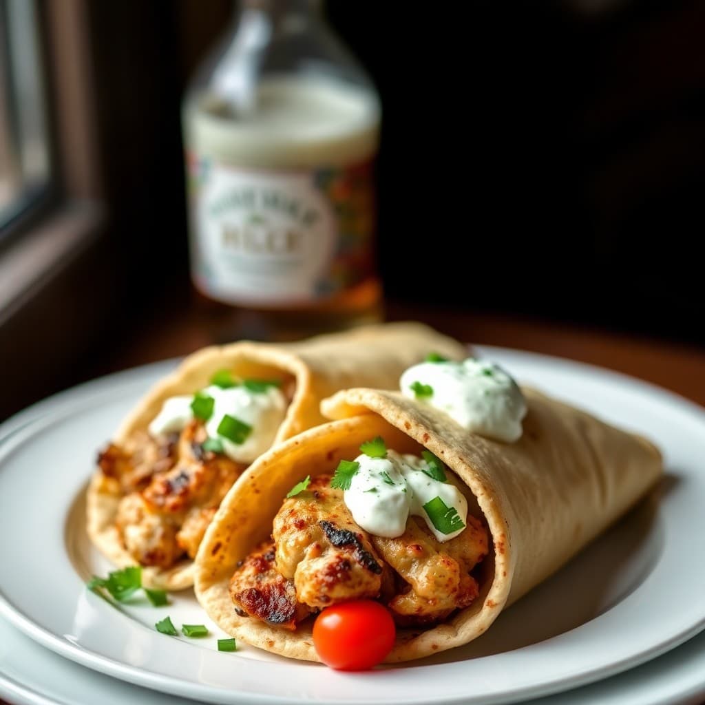 Greek-Inspired Chicken Gyros with Tzatziki Sauce