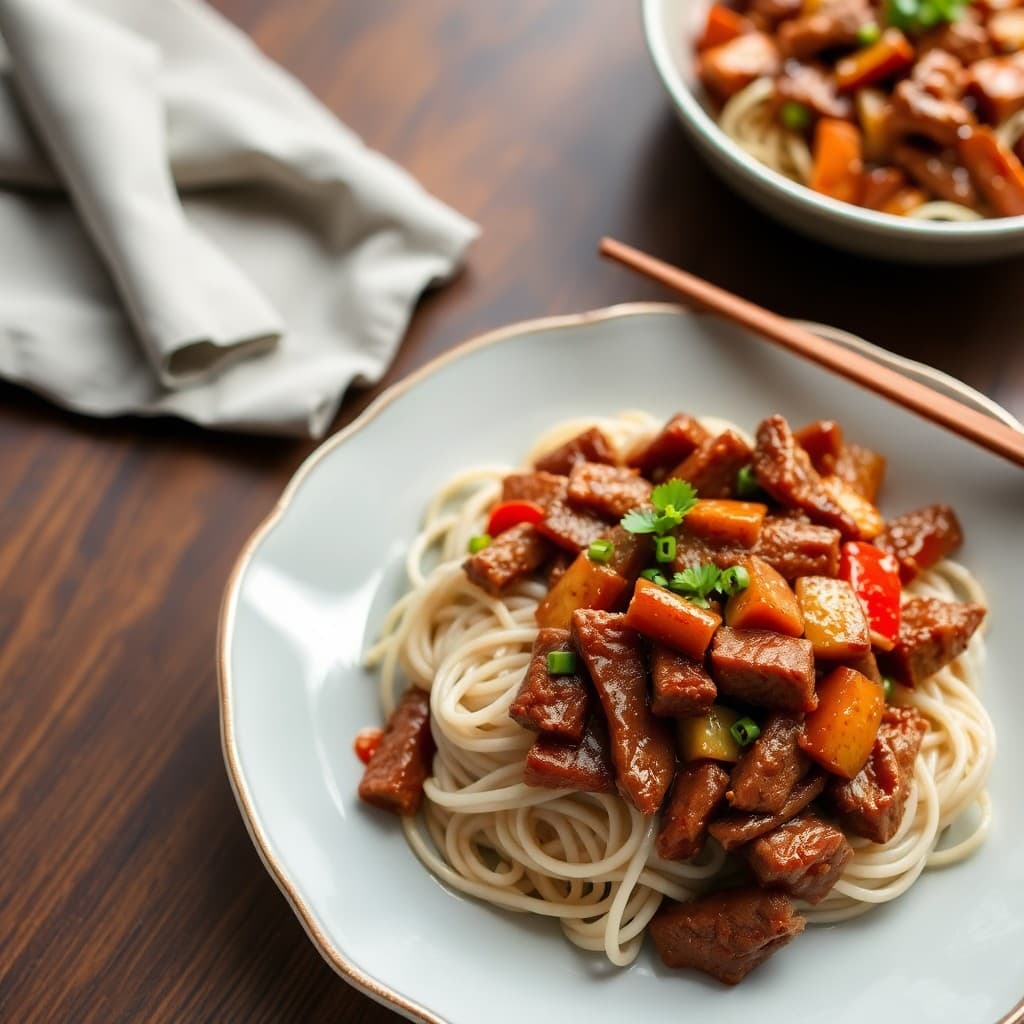 Spicy Szechuan Beef Noodle Bowls