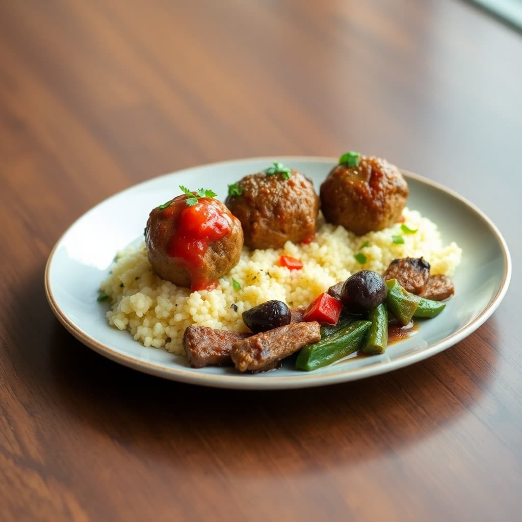 Zesty Moroccan Lamb Meatballs with Couscous