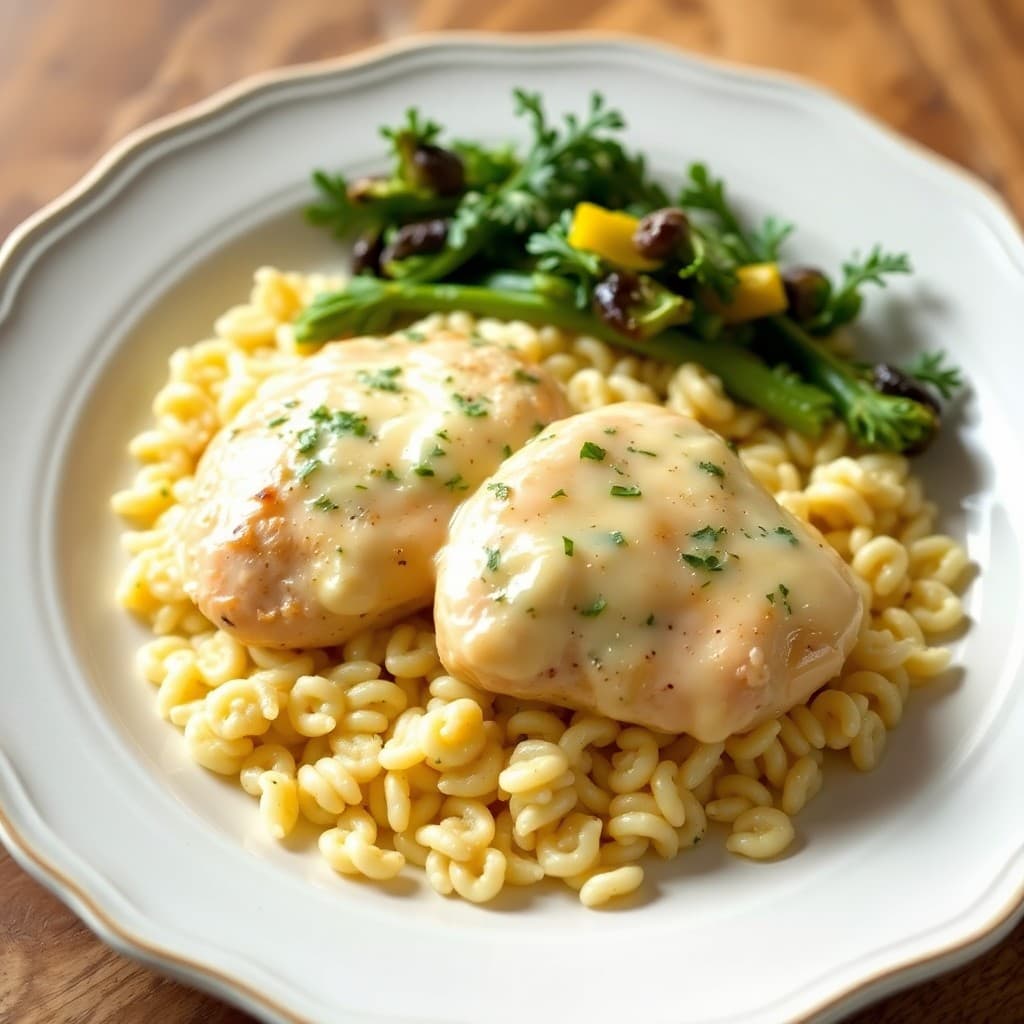 Zesty Lemon Chicken Picatta with Parmesan Orzo