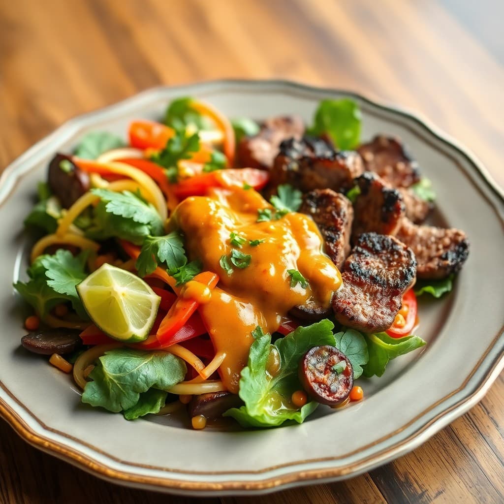 Seared Chili-Lime Steak Fajita Salad