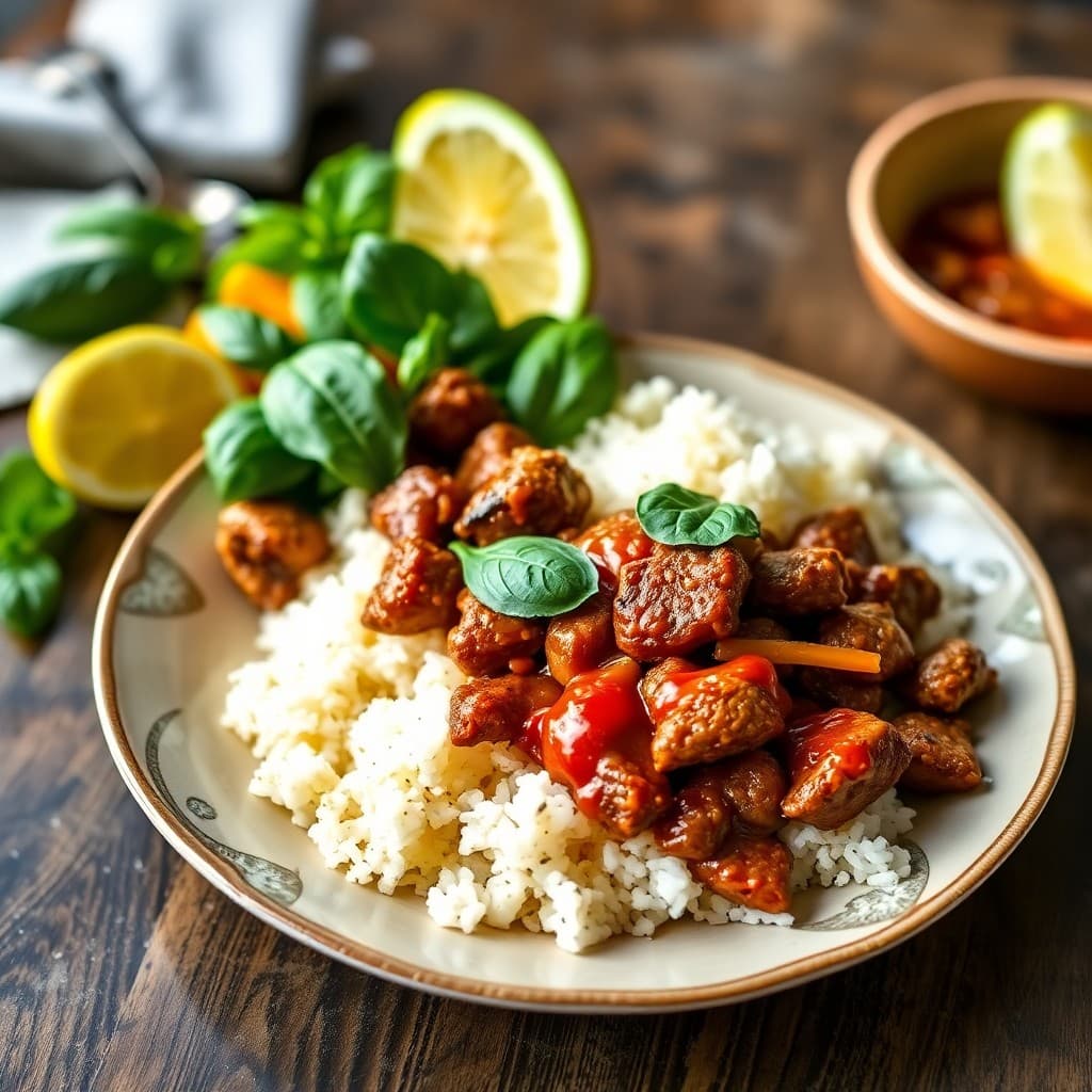 Spicy Thai Basil Beef Bowls