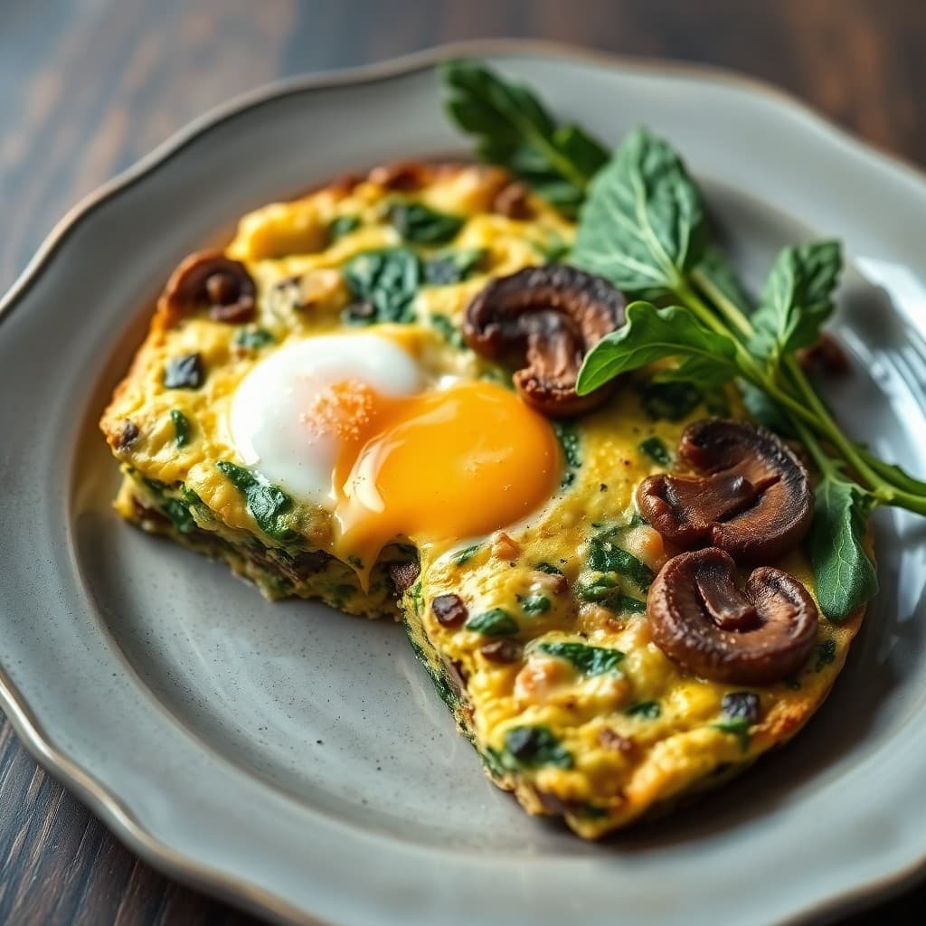 Keto Spinach and Mushroom Frittata