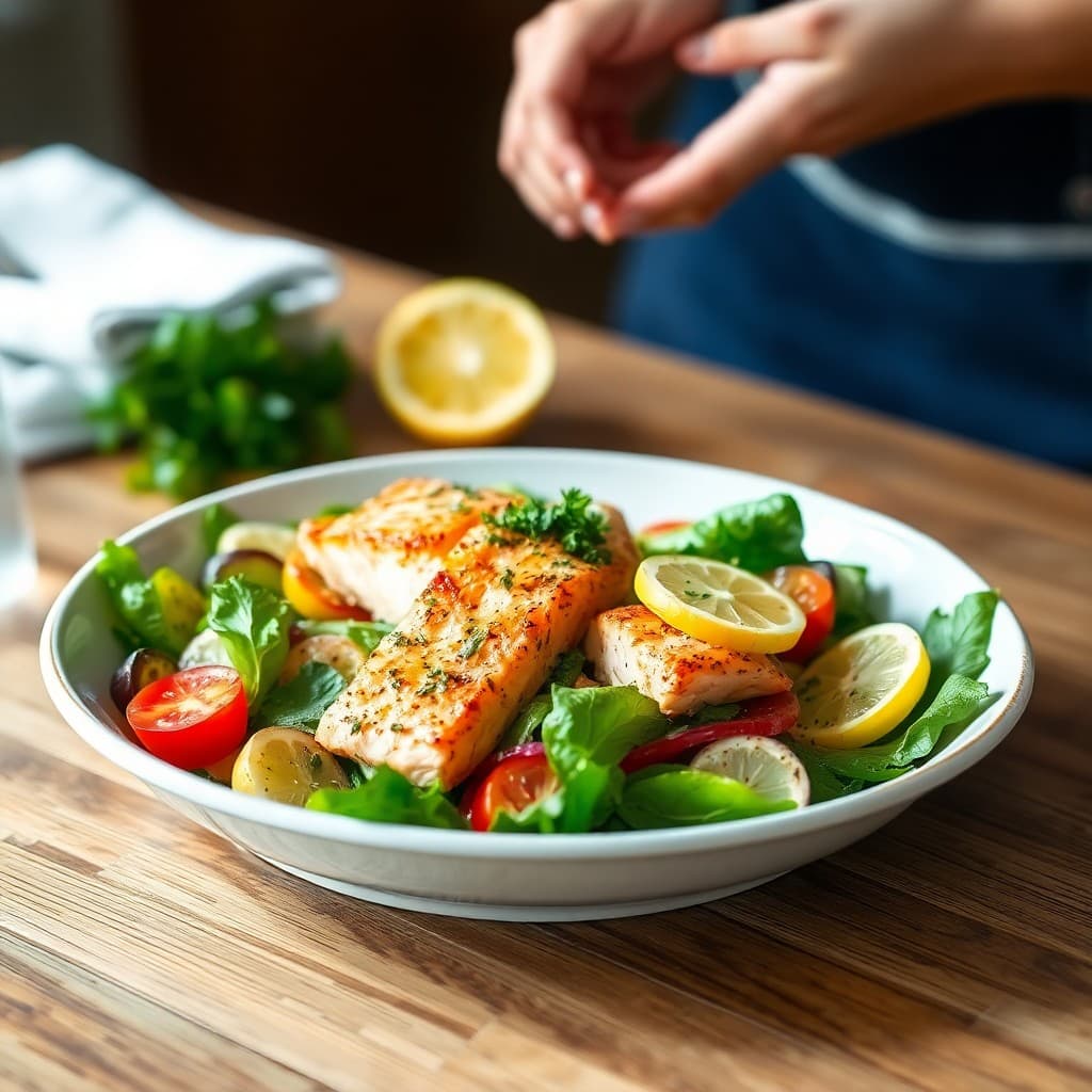 Lemon-Herb Mediterranean Salmon Salad