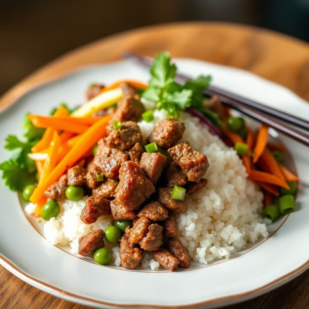 Korean-Inspired Beef and Veggie Bibimbap Bowls
