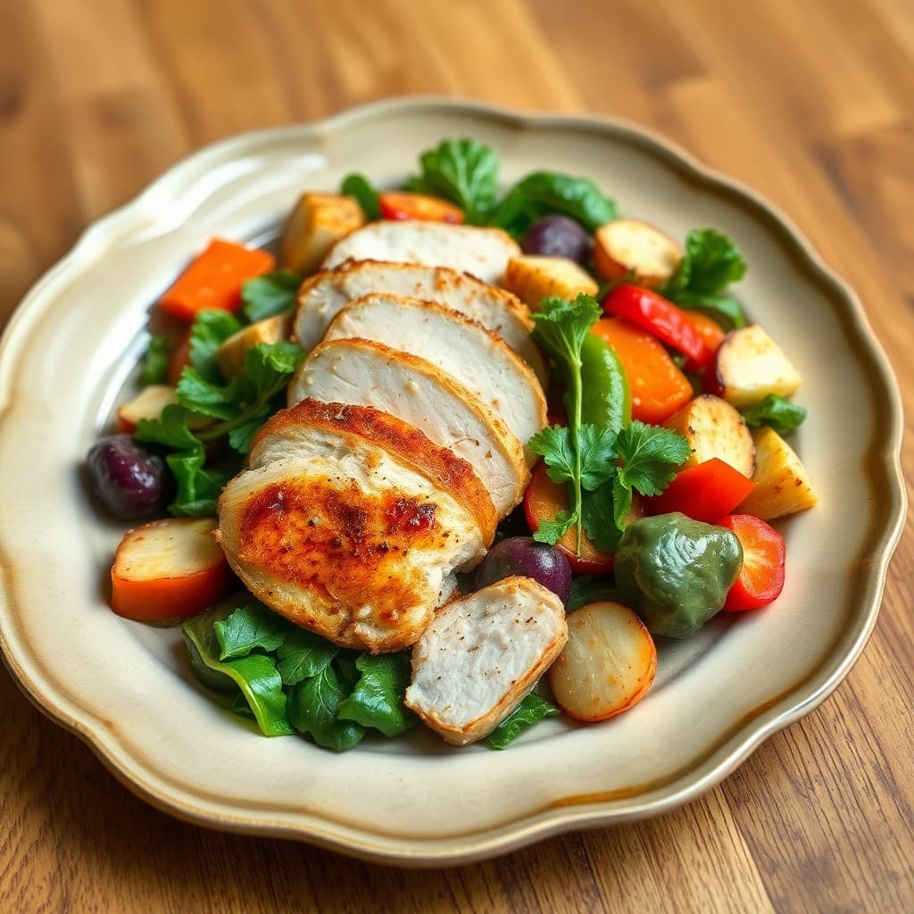 Roasted Chicken and Winter Vegetable Salad