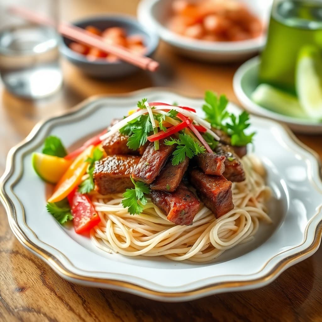 Vietnamese Lemongrass Beef Bun Cha