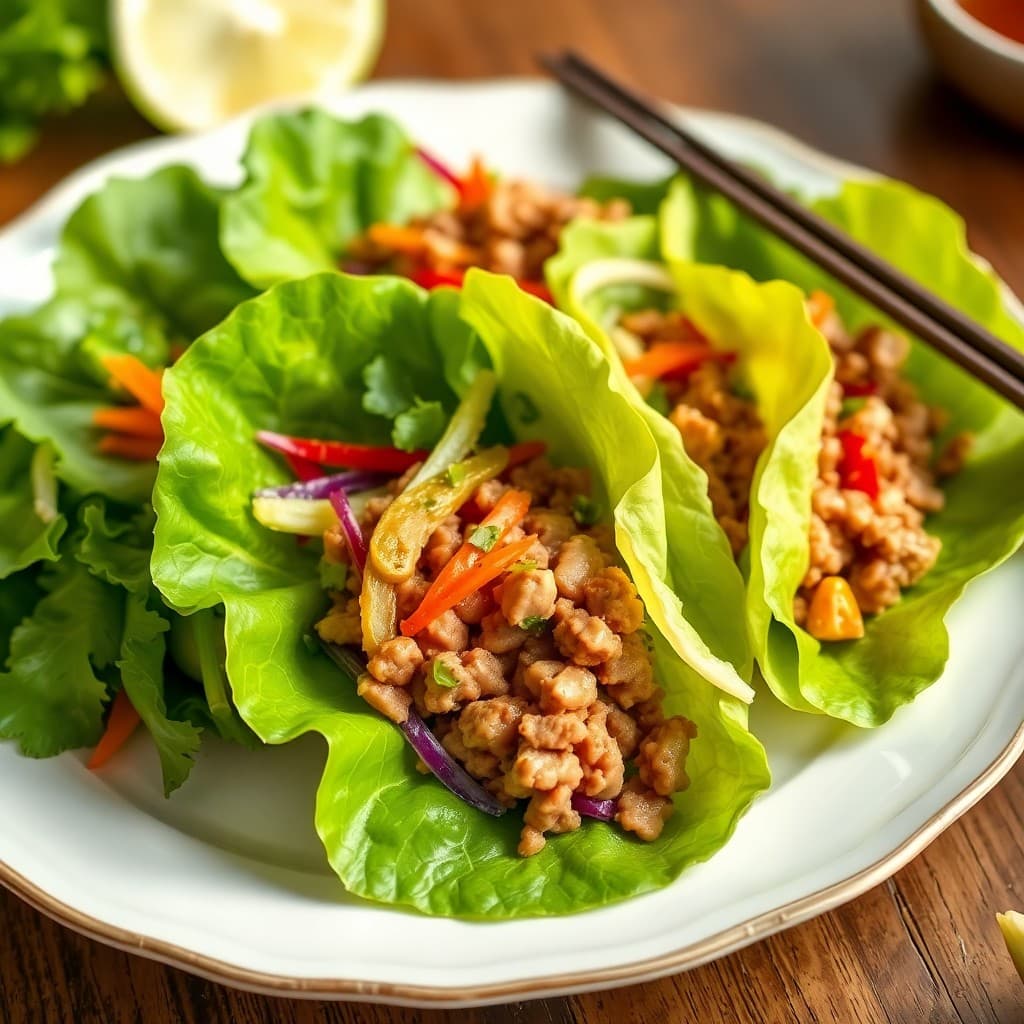 Zesty Thai Pork Lettuce Wraps