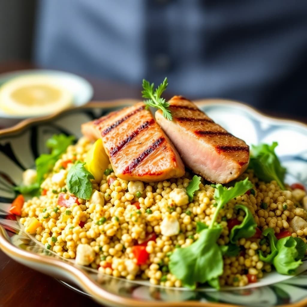 Seared Tuna with Lemon-Herb Quinoa Salad