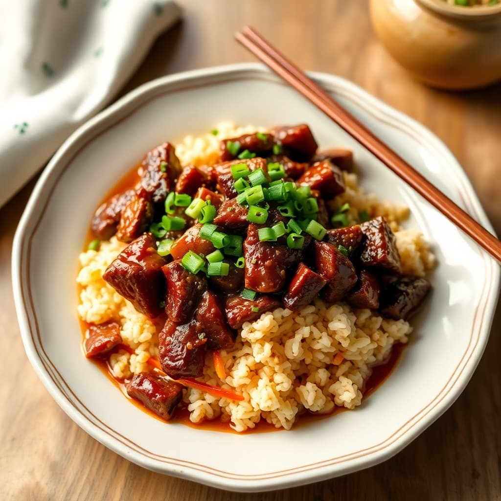 Korean BBQ Beef Bowls with Kimchi Fried Rice