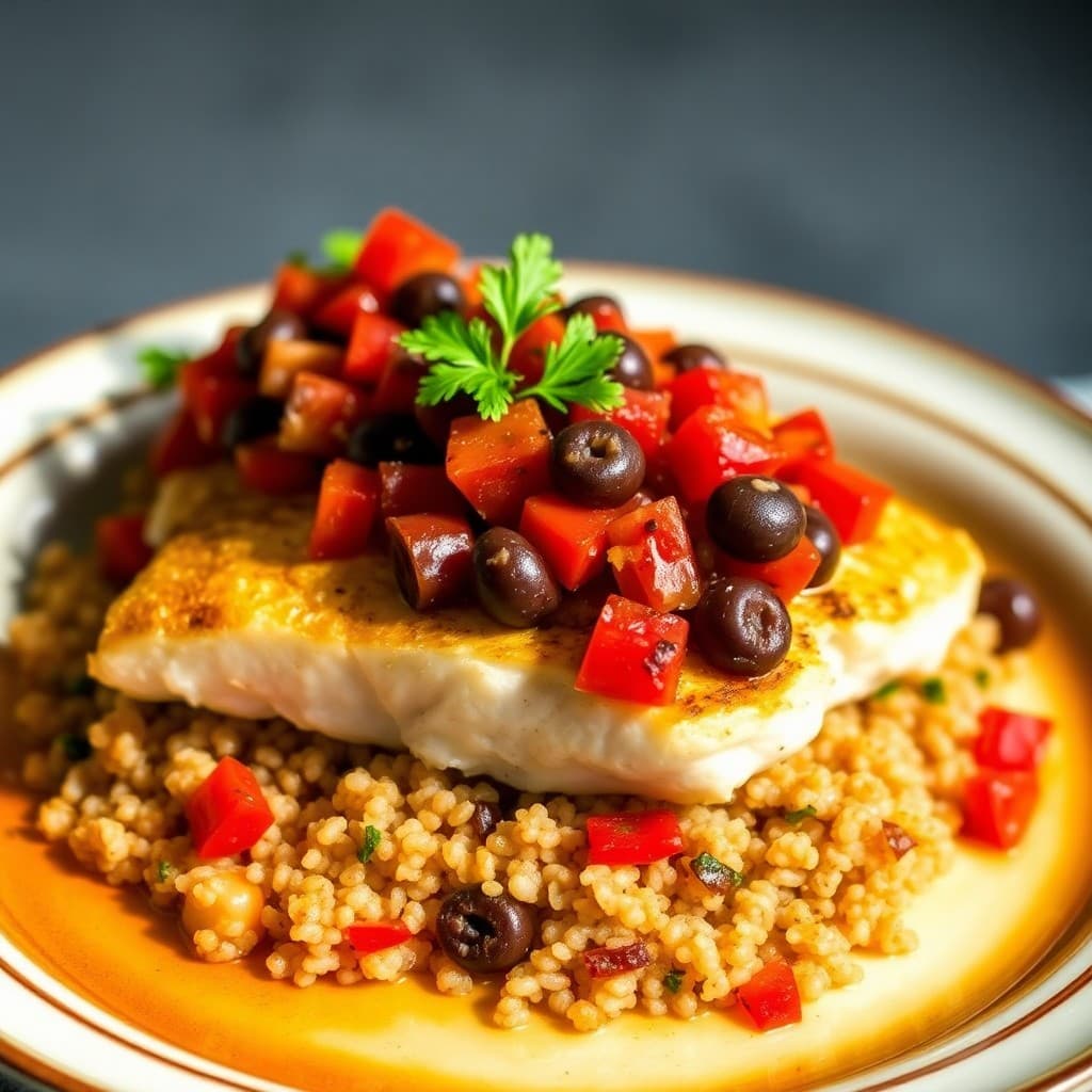 Sicilian Baked Cod with Tomato-Olive Relish