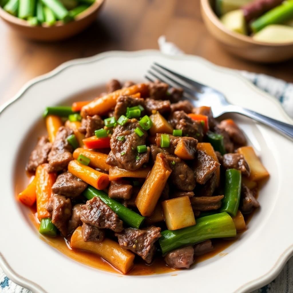 Sizzling Ginger Beef and Veggie Stir-Fry