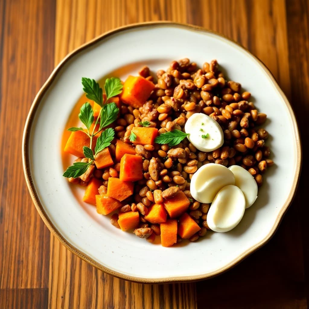 Autumn Lentil and Sweet Potato Protein Bowl (Breaking Fast)