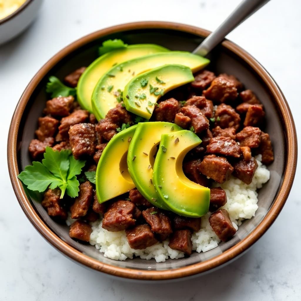 Keto Beef and Avocado Breakfast Bowls
