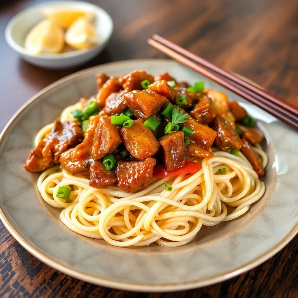 Sizzling Garlic Ginger Beef Stir-Fry with Udon Noodles