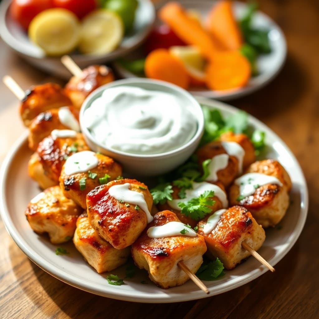Mediterranean Chicken Skewers with Tzatziki Sauce