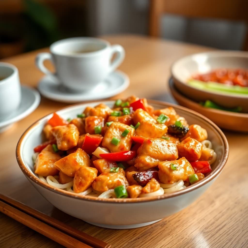Chinese Kung Pao Chicken Breakfast Bowls