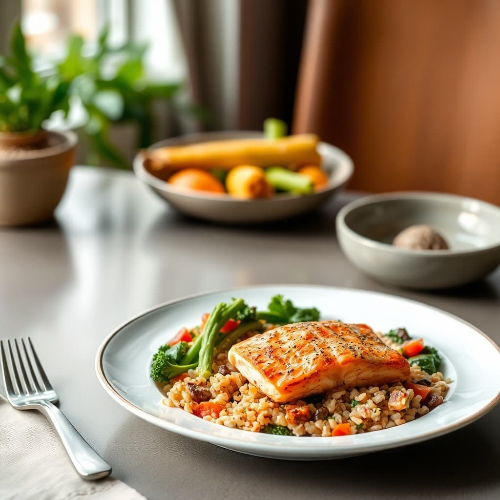 Autumn Harvest Meditteranean Salmon Bowl