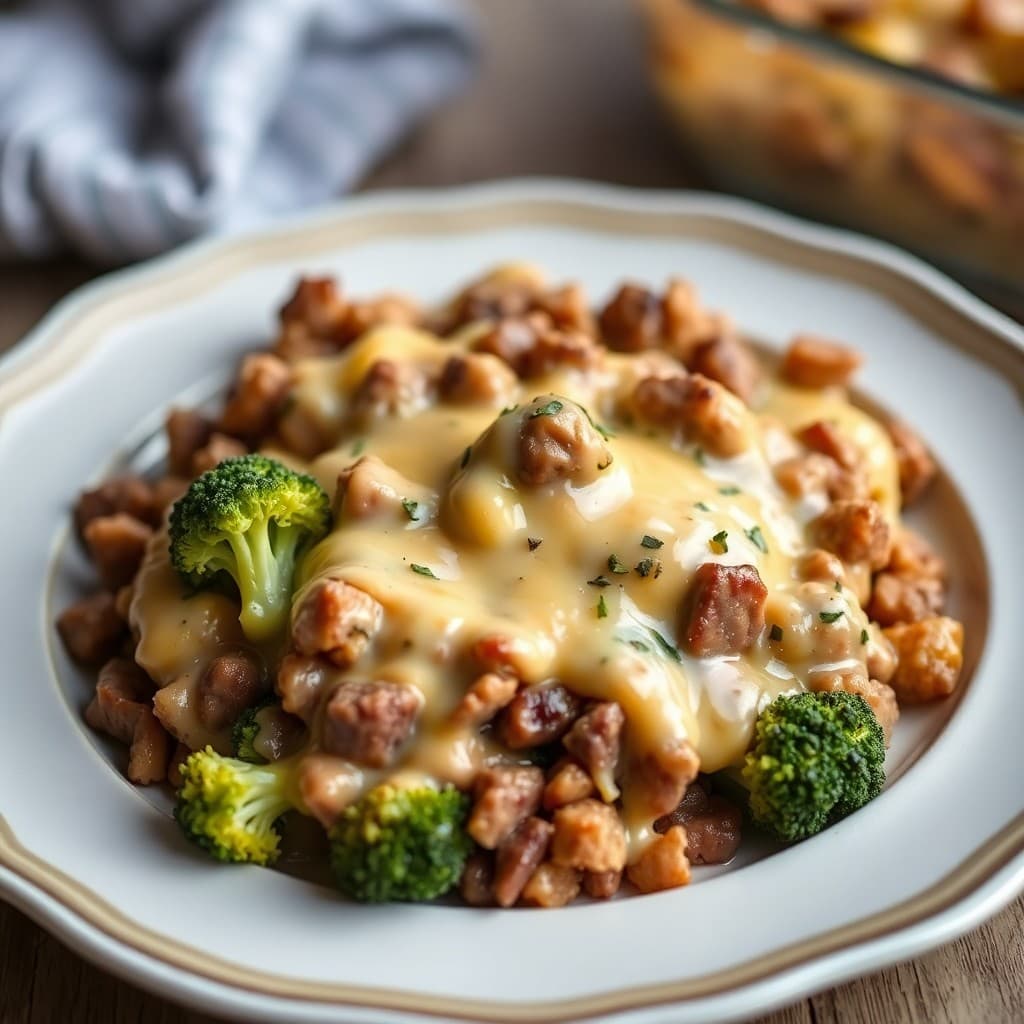 Cheesy Beef and Broccoli Casserole