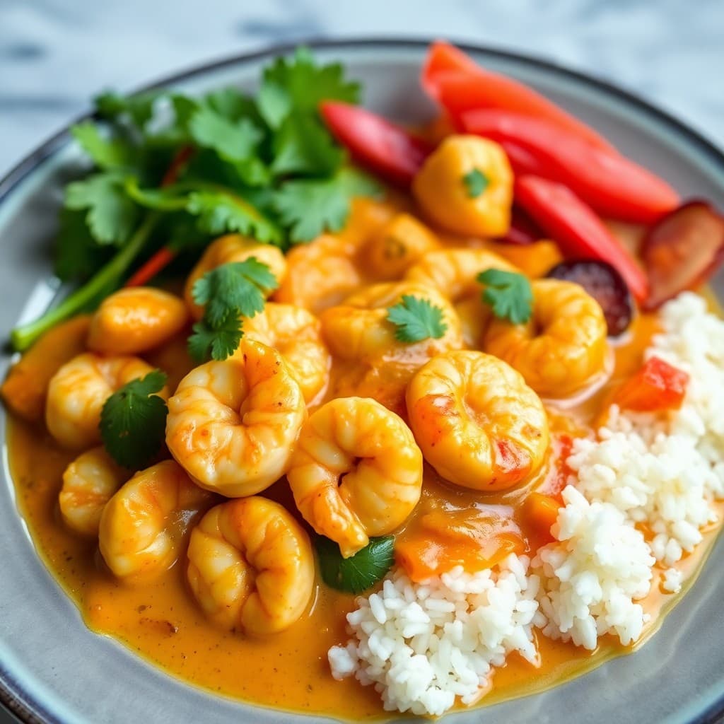 Thai Coconut Curry Shrimp with Basmati Rice