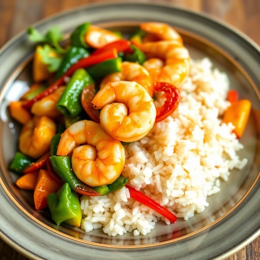 Citrus Garlic Shrimp Stir-Fry with Ginger Fried Rice