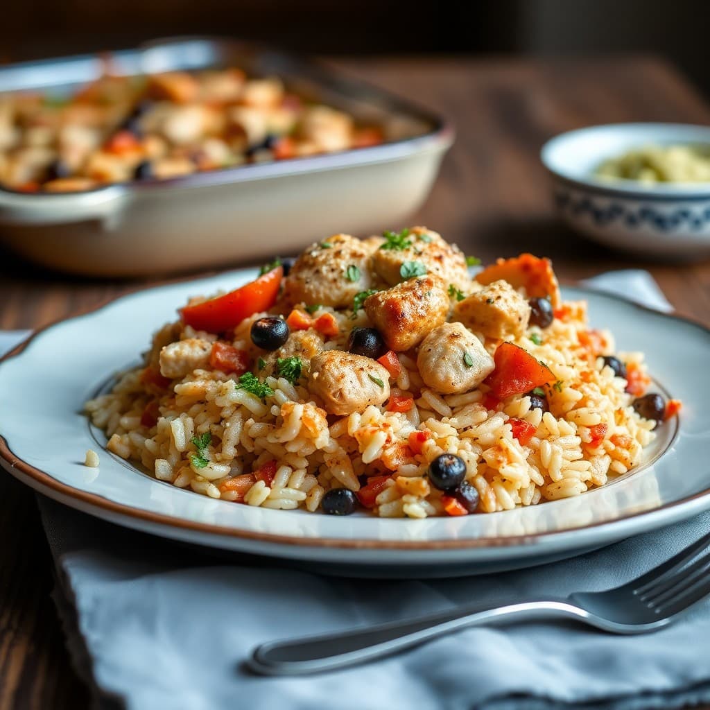 Cozy Spanish Chicken and Rice Bake