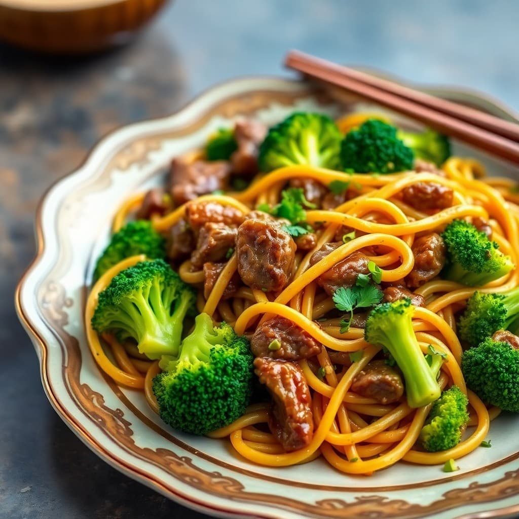 Sizzling Beef and Broccoli Lo Mein