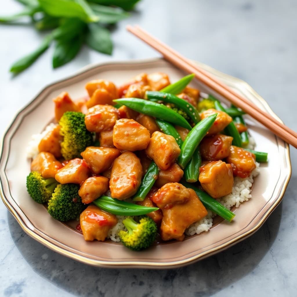 Teriyaki Chicken Stir-Fry with Broccoli and Snow Peas