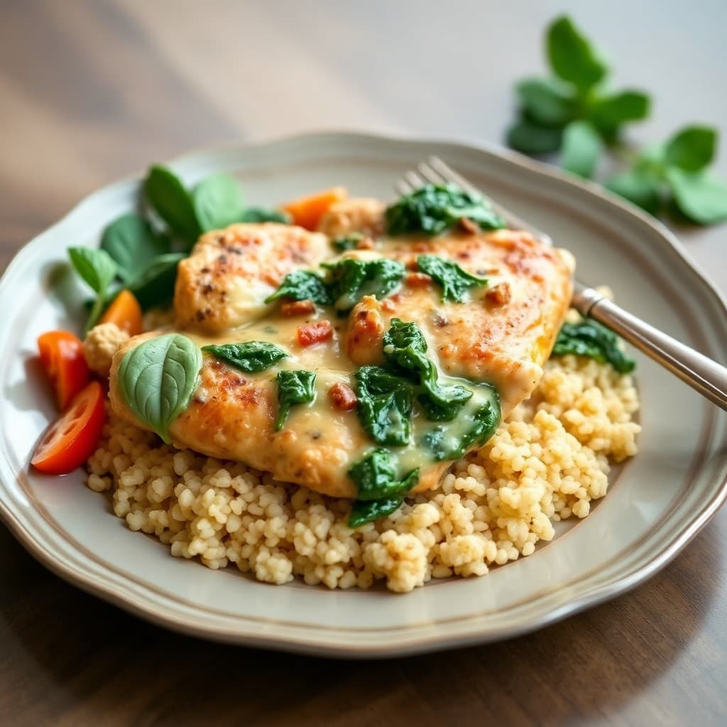 Tuscan Chicken Spinach Skillet