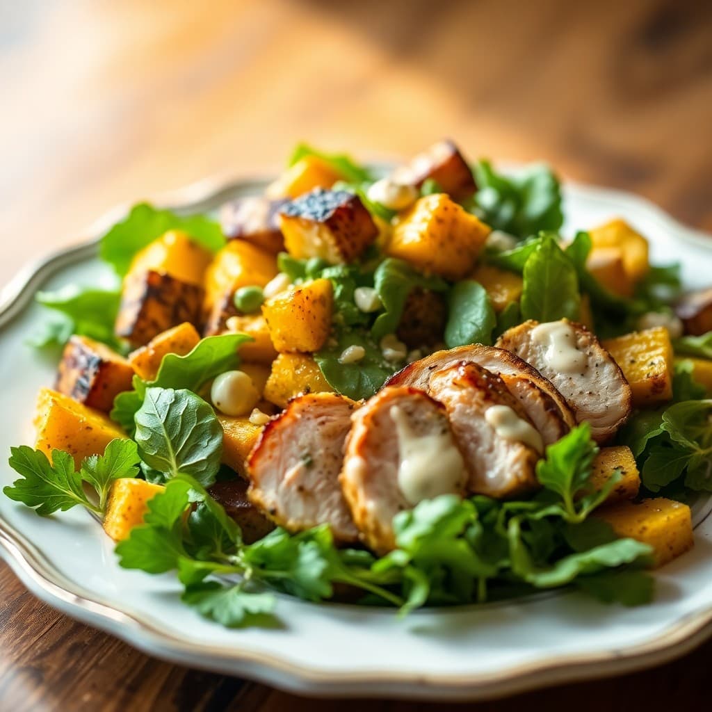 Satiating Autumn Squash and Chicken Salad