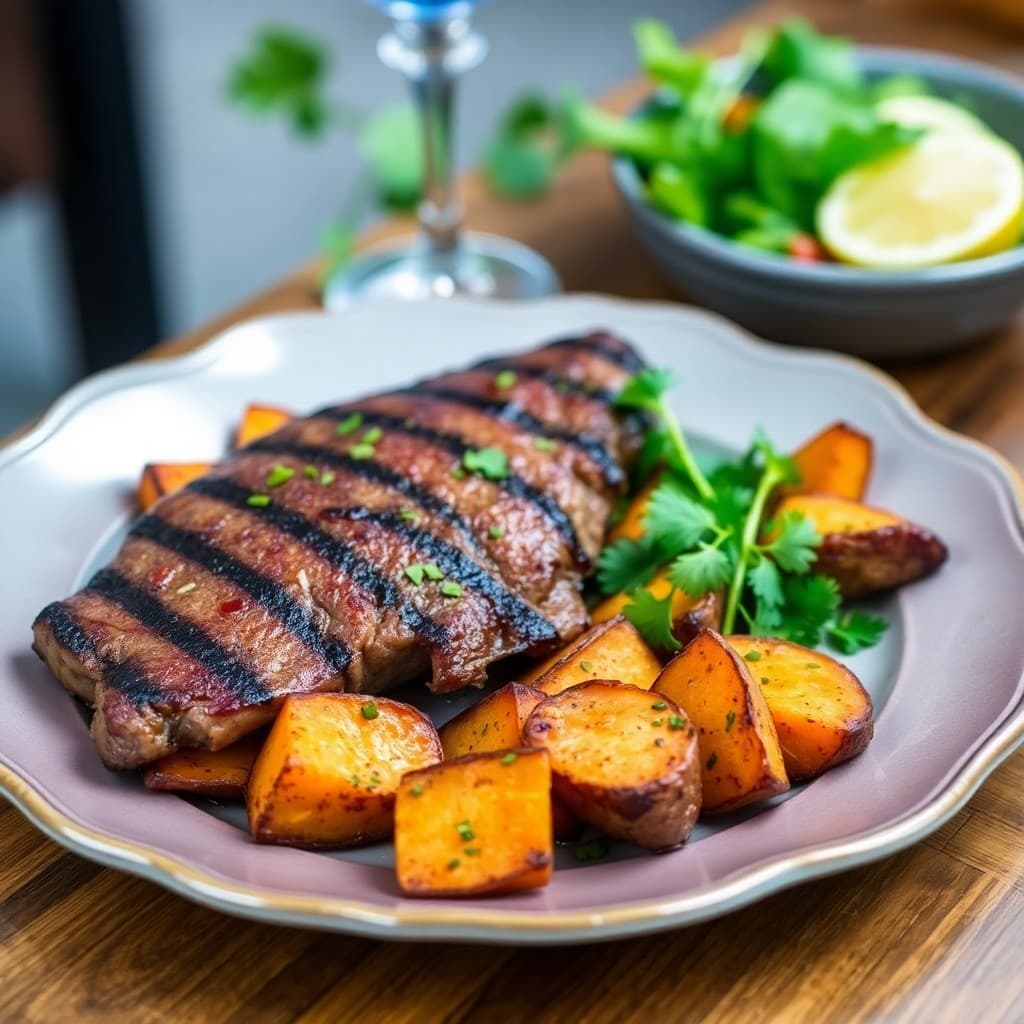 Brazilian Grilled Picanha with Roasted Sweet Potatoes