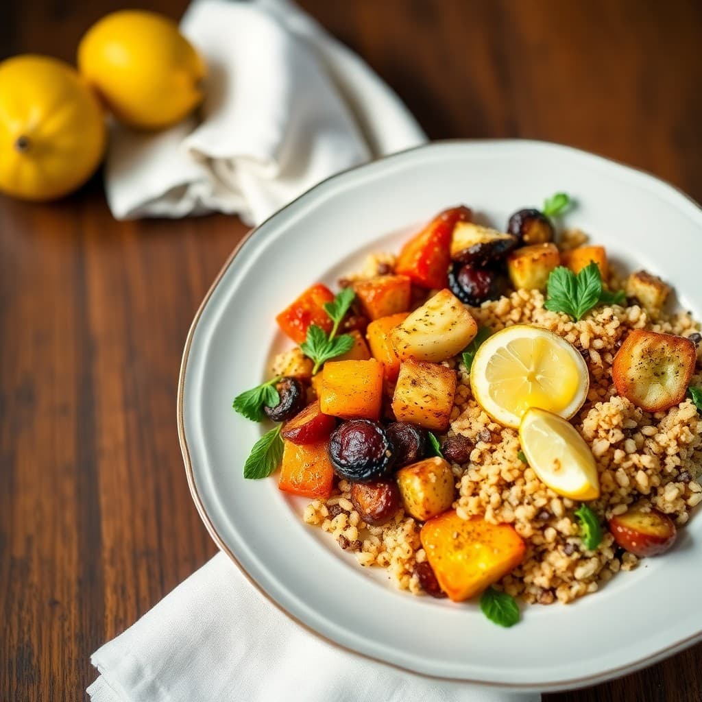 Roasted Autumn Vegetable and Quinoa Bowl