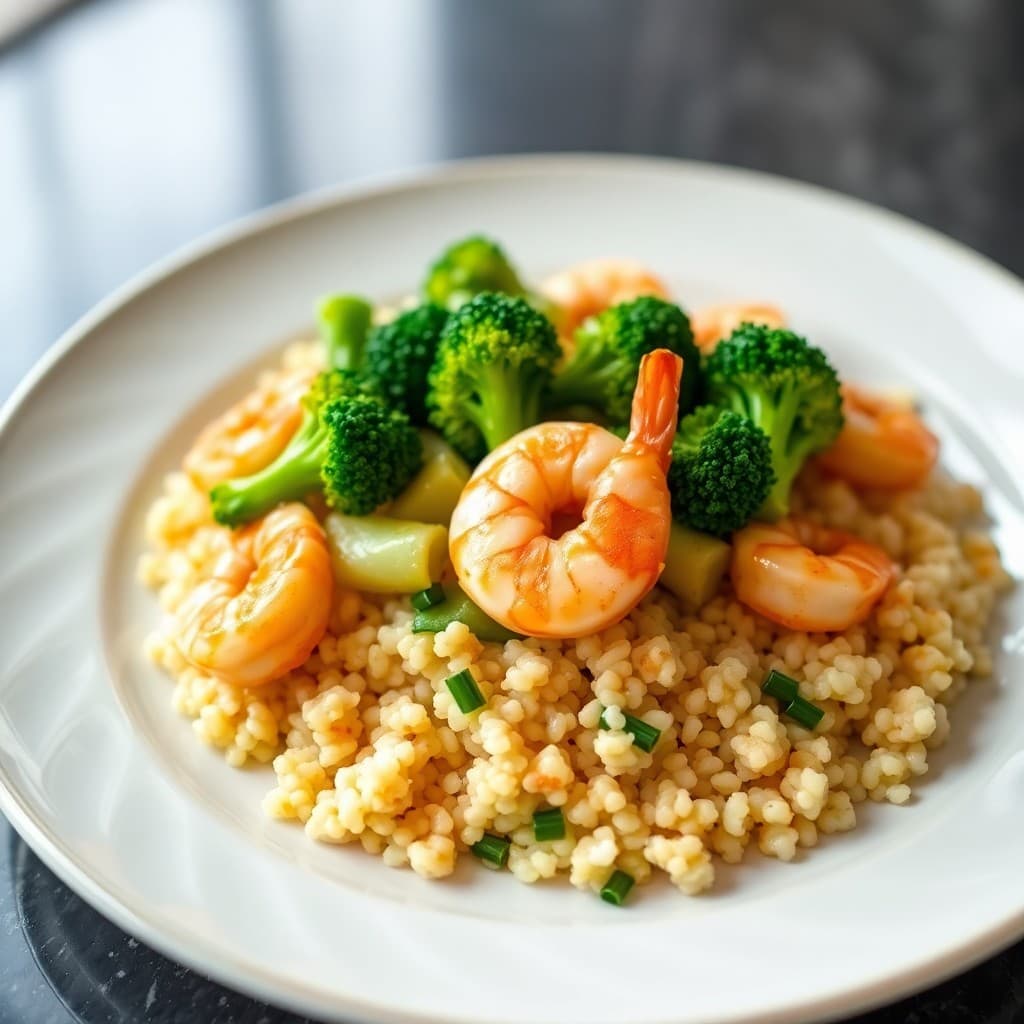 Sizzling Lemon-Garlic Shrimp Stir-Fry with Broccoli and Quinoa