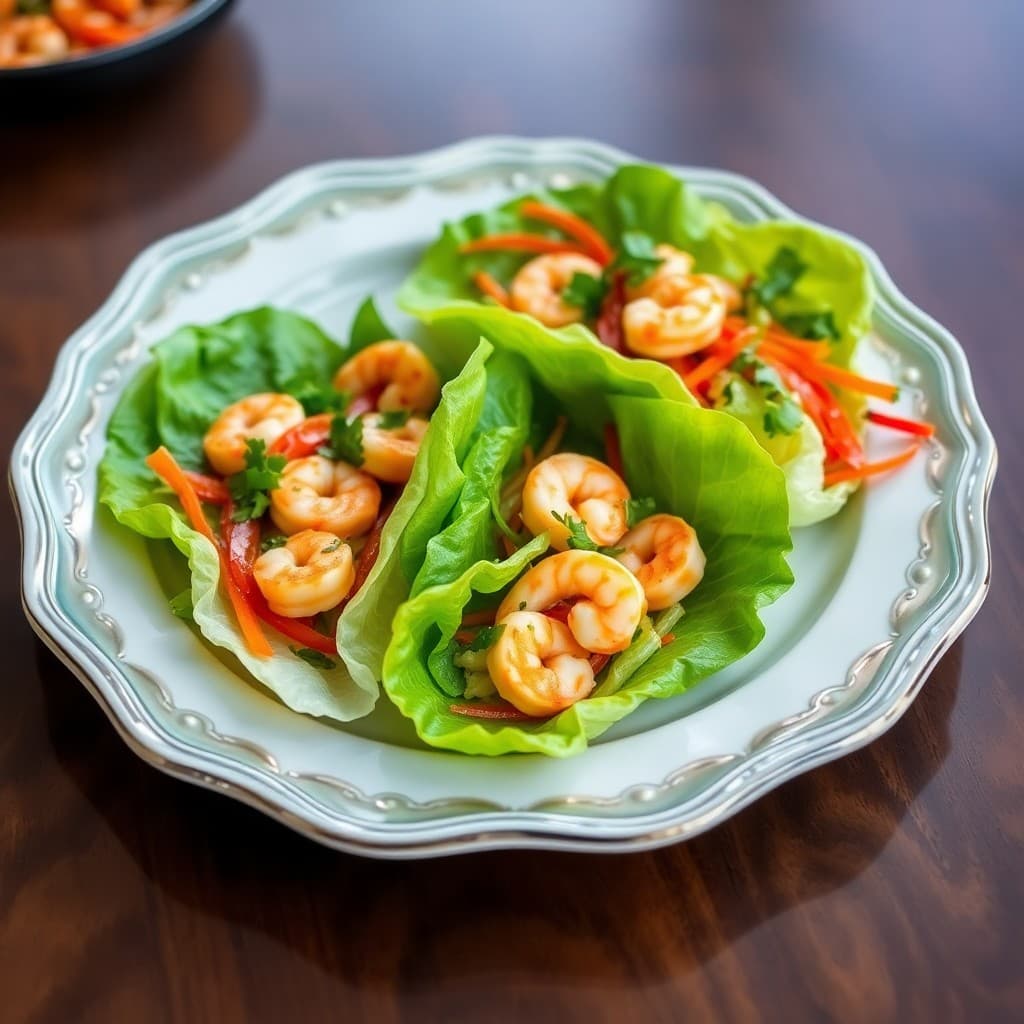 Vietnamese-Style Shrimp Lettuce Wraps