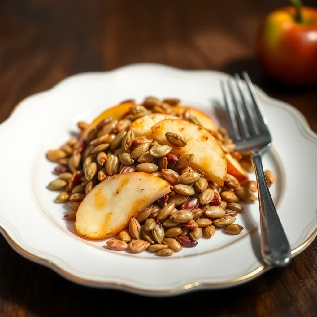 Roasted Pumpkin Seeds and Apple Salad