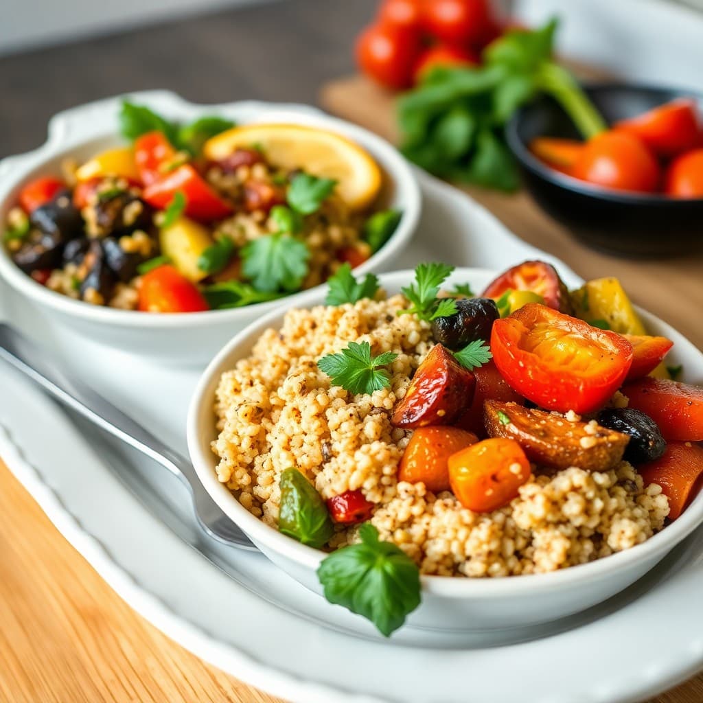 Vegetarian Quinoa and Roasted Vegetable Bowls