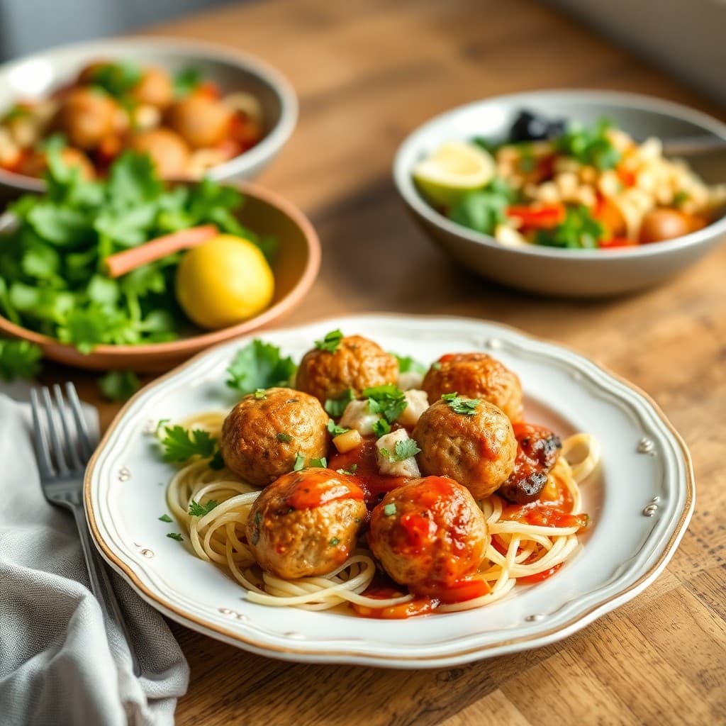 Greek-Inspired Chicken Meatball Bowls