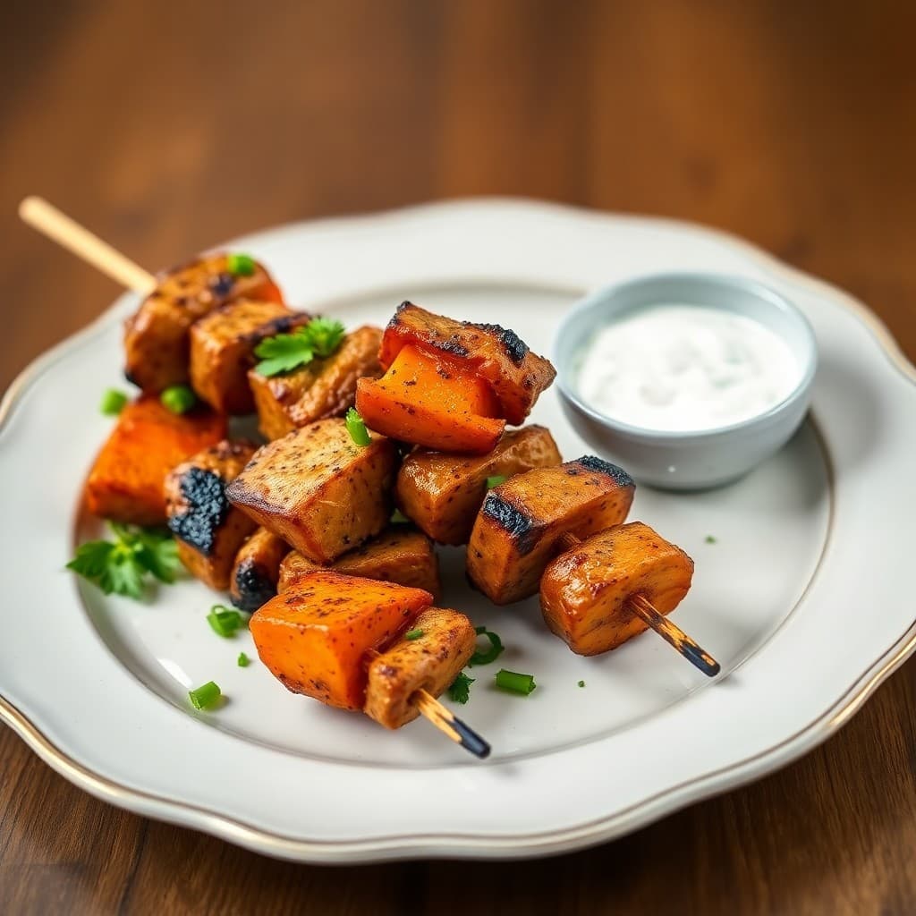 Moroccan Chicken and Sweet Potato Skewers