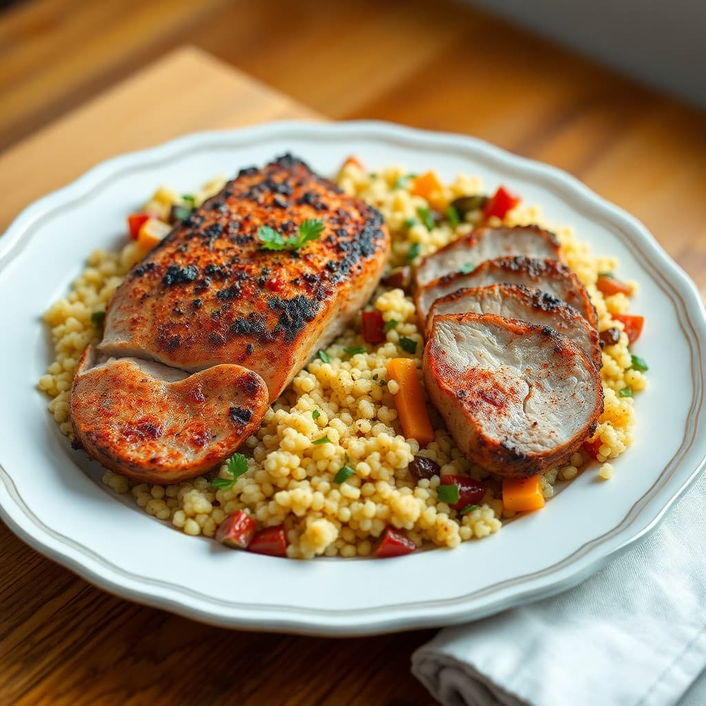 Moroccan Spiced Pork Tenderloin with Couscous Salad