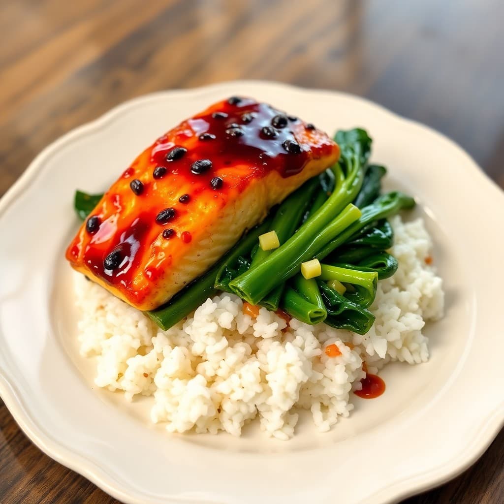 Miso-Glazed Salmon with Ginger Bok Choy