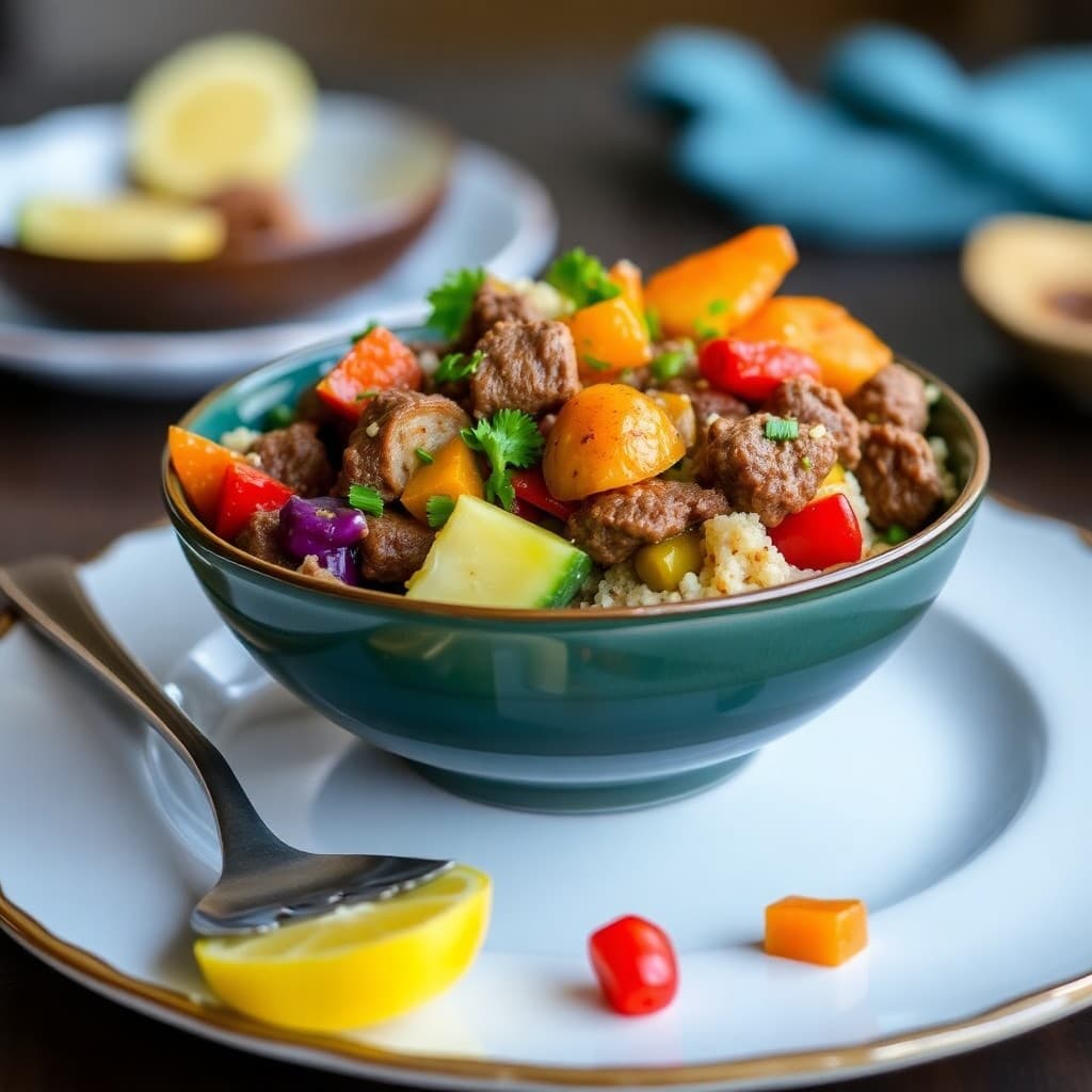 Zesty Moroccan Beef and Veggie Bowls