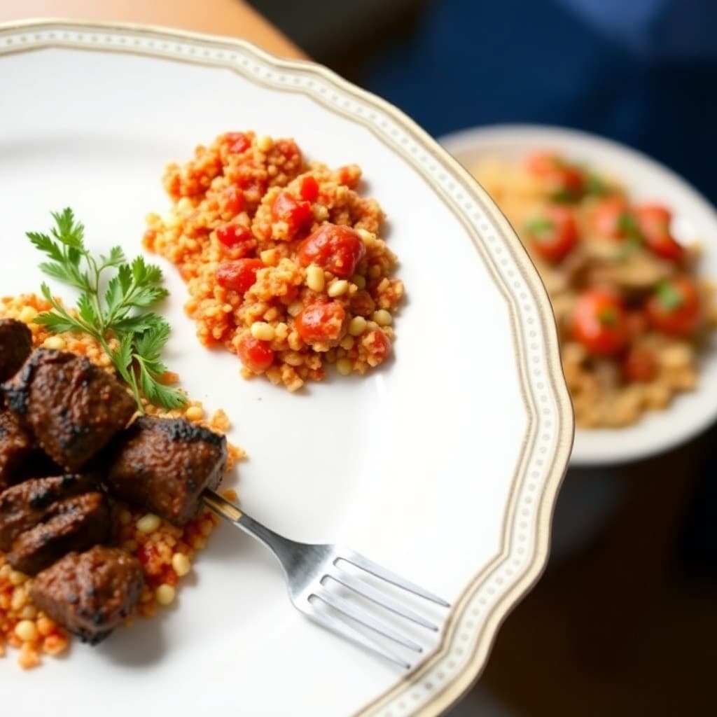 Moroccan Spiced Lamb Skewers with Tomato Couscous