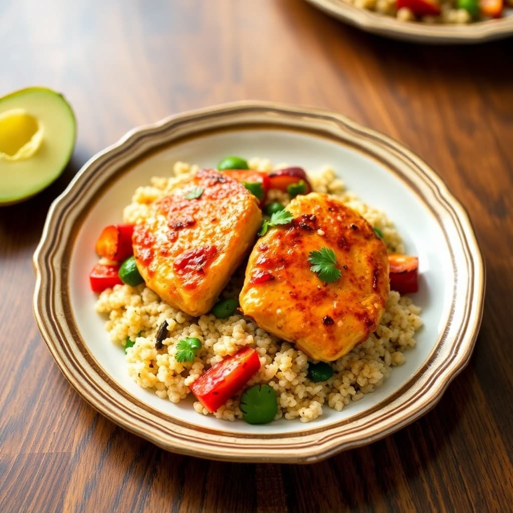 Zesty Peruvian Chicken Bowls with Quinoa and Roasted Veggies